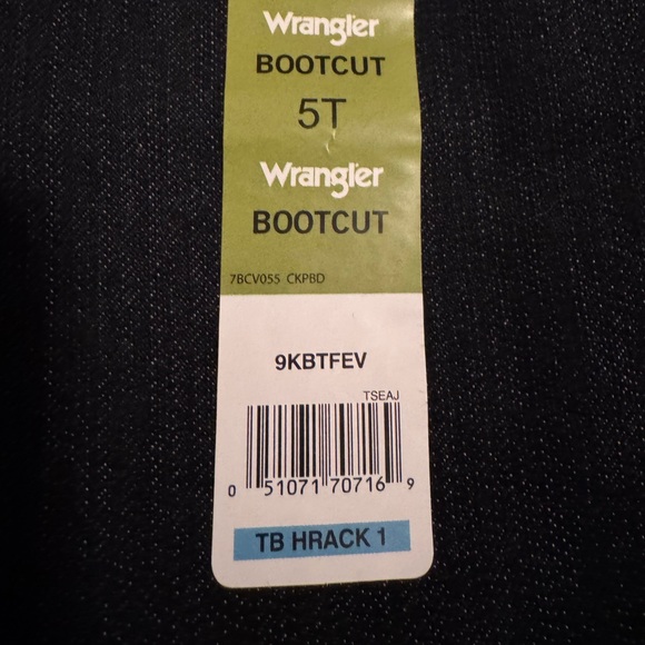 Wrangler slim straight, adjustable waist, boot cut blue jeans.  Size 5T - Picture 4 of 14